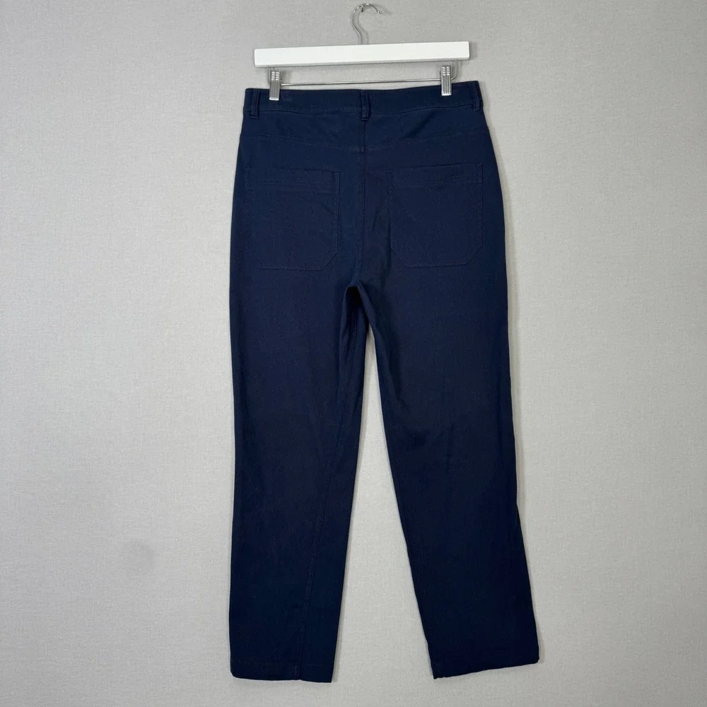 G/FORE Cotton‎ Twill High Rise Straight Tapered Trouser Womens 10 Blue Golf Pant